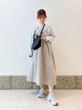 「ナチュラル×イエベ春」｜「アイテム（ワンピース/ドレス）」を使った、かなみさん（レディース・160cm）の春コーディネート