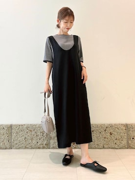 「URBAN RESEARCH DOORS（アーバンリサーチドアーズ）のスクエアトゥリボンミュール（サンダル）」を使った、かなみさん（レディース・160cm）の夏コーディネート