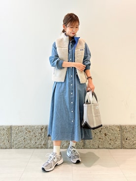 「ORCIVAL（オーシバル）のORCIVAL　TOTE BAG SMALL（トートバッグ）」を使った、かなみさん（レディース・160cm）の秋コーディネート