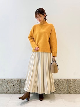 「URBAN RESEARCH DOORS（アーバンリサーチドアーズ）のタートルネックニット（ニット/セーター）」を使った、かなみさん（レディース・160cm）の冬コーディネート