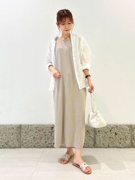 「ナチュラル×イエベ春」｜「アイテム（アクセサリー）」を使った、かなみさん（レディース・160cm）の夏コーディネート