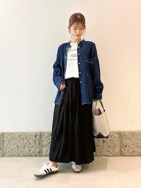 「ORCIVAL（オーシバル）のORCIVAL　TOTE BAG SMALL（トートバッグ）」を使った、かなみさん（レディース・160cm）の秋コーディネート