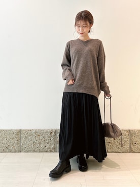 「URBAN RESEARCH DOORS（アーバンリサーチドアーズ）のアイテム（スカート）」を使った、かなみさん（レディース・160cm）の秋コーディネート