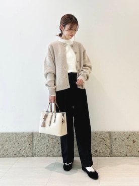 「RODE SKO（ロデスコ）のアイテム（トートバッグ）」を使った、かなみさん（レディース・160cm）の秋コーディネート