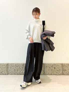 「アイテム（バックパック/リュック）」を使った、かなみさん（レディース・160cm）の秋コーディネート