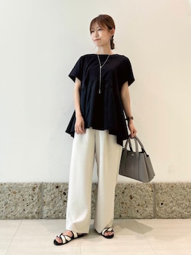 「ナチュラル×イエベ春」｜「アイテム（アクセサリー）」を使った、かなみさん（レディース・160cm）の夏コーディネート