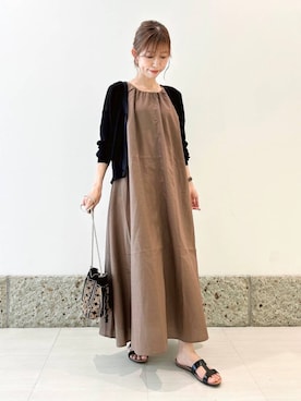 「ナチュラル×イエベ春」｜「アイテム（アクセサリー）」を使った、かなみさん（レディース・160cm）の夏コーディネート