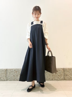 「FORK&SPOON（フォークアンドスプーン）のアイテム（ワンピース）」を使った、かなみさん（レディース・160cm）の秋コーディネート