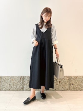 「アイテム（ワンピース/ドレス）」を使った、かなみさん（レディース・160cm）の秋コーディネート