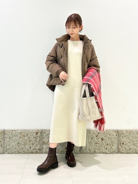 「アイテム（ワンピース/ドレス）」を使った、かなみさん（レディース・160cm）の冬コーディネート