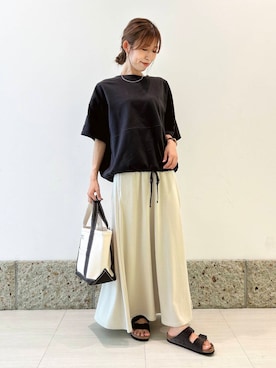 「ナチュラル×イエベ春」｜かなみさん（レディース・160cm）の夏コーディネート