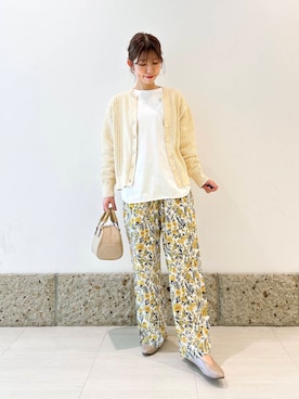 「RODE SKO（ロデスコ）のラウンドミニボストンバッグ（ボストンバッグ）」を使った、かなみさん（レディース・160cm）の春コーディネート