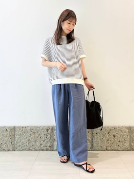 「ナチュラル×イエベ春」｜かなみさん（レディース・160cm）の夏コーディネート