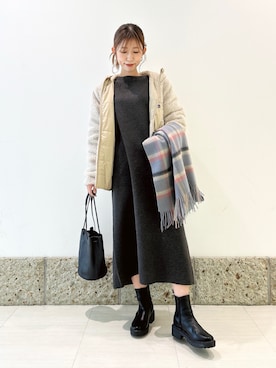 「アイテム（ワンピース/ドレス）」を使った、かなみさん（レディース・160cm）の秋コーディネート