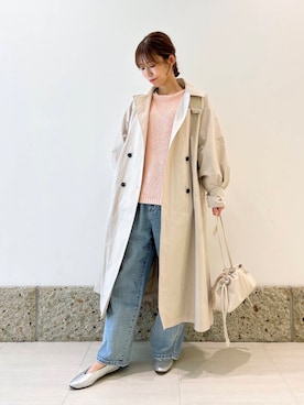 「ナチュラル×イエベ春」｜「アイテム（ジャケット/アウター）」を使った、かなみさん（レディース・160cm）の冬コーディネート