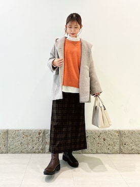 「アイテム（その他アウター）」を使った、かなみさん（レディース・160cm）の秋コーディネート