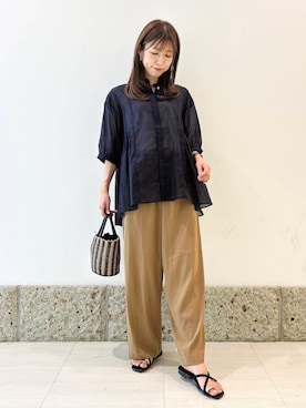 「ナチュラル×イエベ春」｜かなみさん（レディース・160cm）の夏コーディネート