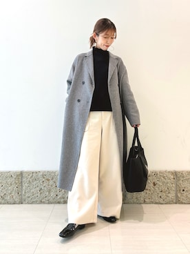 「アイテム（その他アウター、グレー系）」を使った、かなみさん（レディース・160cm）の秋コーディネート