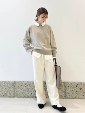 「アイテム（バレエシューズ）」を使った、かなみさん（レディース・160cm）の秋コーディネート