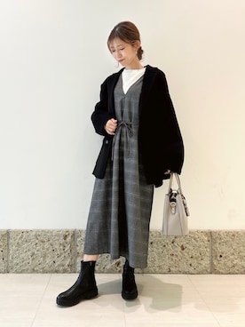 「アイテム（ワンピース、その他）」を使った、かなみさん（レディース・160cm）の秋コーディネート