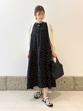 「ナチュラル×イエベ春」｜「アイテム（ワンピース/ドレス）」を使った、かなみさん（レディース・160cm）の夏コーディネート