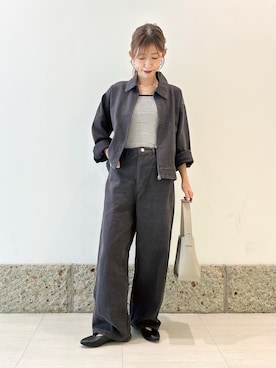 「アイテム（ブルゾン、グレー系）」を使った、かなみさん（レディース・160cm）の秋コーディネート