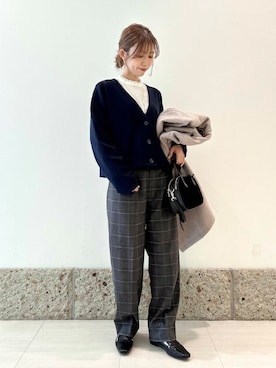「URBAN RESEARCH DOORS（アーバンリサーチドアーズ）のピンタックフリルスタンドカラーブラウス（シャツ/ブラウス）」を使った、かなみさん（レディース・160cm）の冬コーディネート