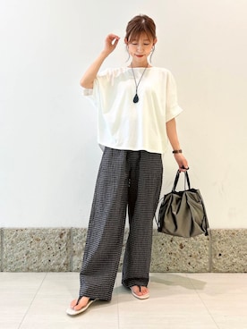 「骨格ナチュラル」｜かなみさん（レディース・160cm）の夏コーディネート