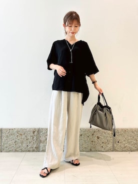 「ナチュラル×イエベ春」｜かなみさん（レディース・160cm）の夏コーディネート