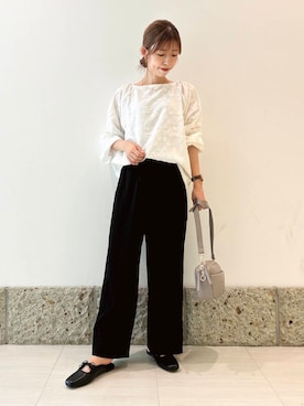 「URBAN RESEARCH DOORS（アーバンリサーチドアーズ）の『UVカット/接触冷感/吸水速乾』ドライタッチリラックスパンツ（その他パンツ）」を使った、かなみさん（レディース・160cm）の夏コーディネート