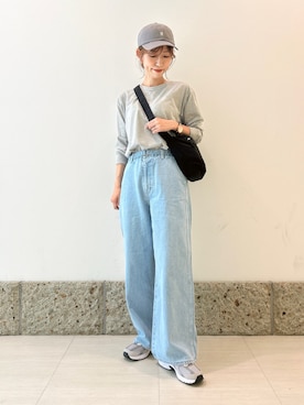 「URBAN RESEARCH DOORS（アーバンリサーチドアーズ）のGYMPHLEX　6PANEL CAP（キャップ）」を使った、かなみさん（レディース・160cm）の秋コーディネート