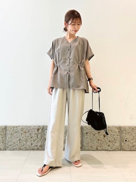 「骨格ナチュラル」｜かなみさん（レディース・160cm）の夏コーディネート