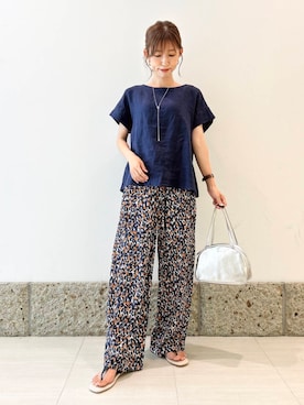 「ナチュラル×イエベ春」｜かなみさん（レディース・160cm）の夏コーディネート