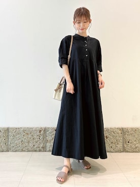 「ナチュラル×イエベ春」｜「アイテム（ワンピース/ドレス）」を使った、かなみさん（レディース・160cm）の夏コーディネート