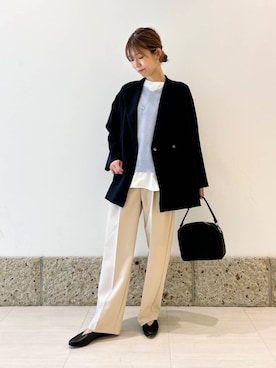 「通勤コーデ」｜「アイテム（その他アウター）」を使った、かなみさん（レディース・160cm）の冬コーディネート