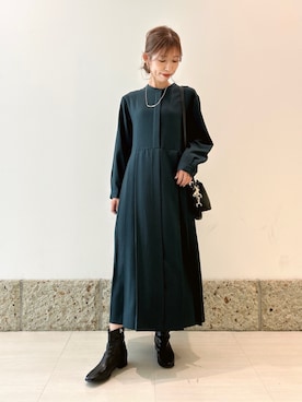 「URBAN RESEARCH DOORS(アーバンリサーチドアーズ)のアイテム(ワンピース)」を使った、かなみさん(レディース・160cm)の秋コーディネート
