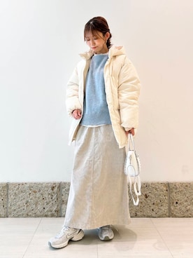 「URBAN RESEARCH DOORS（アーバンリサーチドアーズ）のピンタックフリルスタンドカラーブラウス（シャツ/ブラウス）」を使った、かなみさん（レディース・160cm）の冬コーディネート