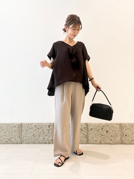 「RODE SKO（ロデスコ）のアイテム」を使った、かなみさん（レディース・160cm）の夏コーディネート
