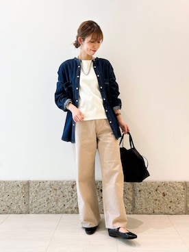 「春のジャケットスタイル」｜「アイテム（アクセサリー）」を使った、かなみさん（レディース・160cm）の春コーディネート