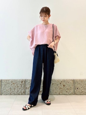 「初夏のお出掛けコーデ」｜「アイテム（アクセサリー）」を使った、かなみさん（レディース・160cm）の春コーディネート