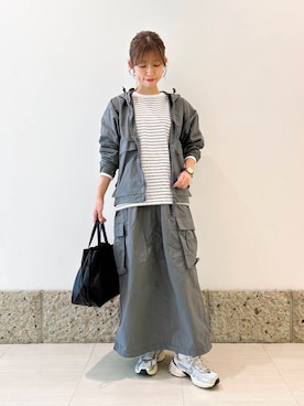 「ナチュラル×イエベ春」｜「アイテム（ジャケット/アウター）」を使った、かなみさん（レディース・160cm）の冬コーディネート