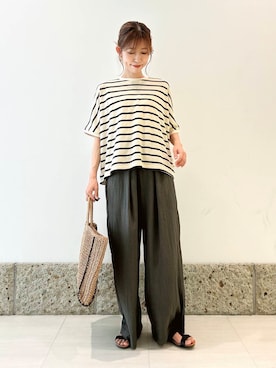 「ナチュラル×イエベ春」｜かなみさん（レディース・160cm）の夏コーディネート
