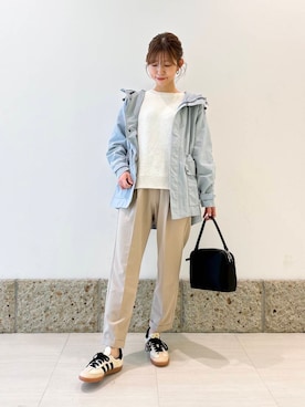 「春のジャケットスタイル」｜「アイテム（マウンテンパーカー）」を使った、かなみさん（レディース・160cm）の冬コーディネート