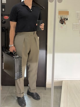 「アイテム（ビジネスバッグ）」を使った、Chrisさん（メンズ・180cm）の夏コーディネート