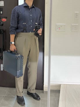 「アイテム（ビジネスバッグ）」を使った、Chrisさん（メンズ・180cm・30代）の夏コーディネート