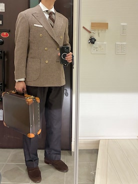 「アイテム（ビジネスバッグ）」を使った、Chrisさん（メンズ・180cm）の秋コーディネート