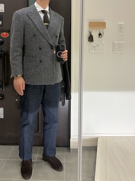 「アイテム（フォーマルスーツ/小物）」を使った、Chrisさん（メンズ・180cm・30代）の冬コーディネート