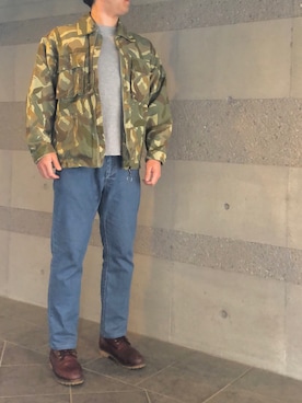 「アイテム（ミリタリージャケット）」を使った、Chrisさん（メンズ・181cm・20代）の春コーディネート