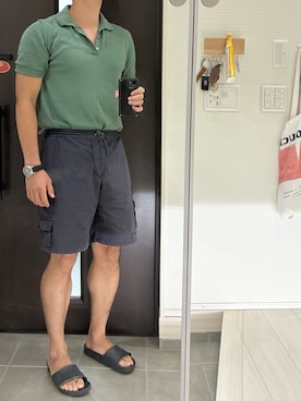 「PT TORINO（ピーティートリノ）のアイテム（カーゴパンツ、ブラック系）」を使った、Chrisさん（メンズ・180cm）の秋コーディネート