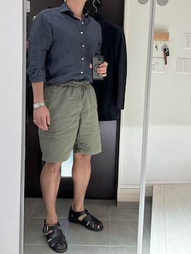 「Paraboot（パラブーツ）の【 paraboot / パラブーツ 】PACIFIC パシフィック　GURKHA SANDALS　グルカサンダル（サンダル、ブラック系）」を使った、Chrisさん（メンズ・180cm）の秋コーディネート